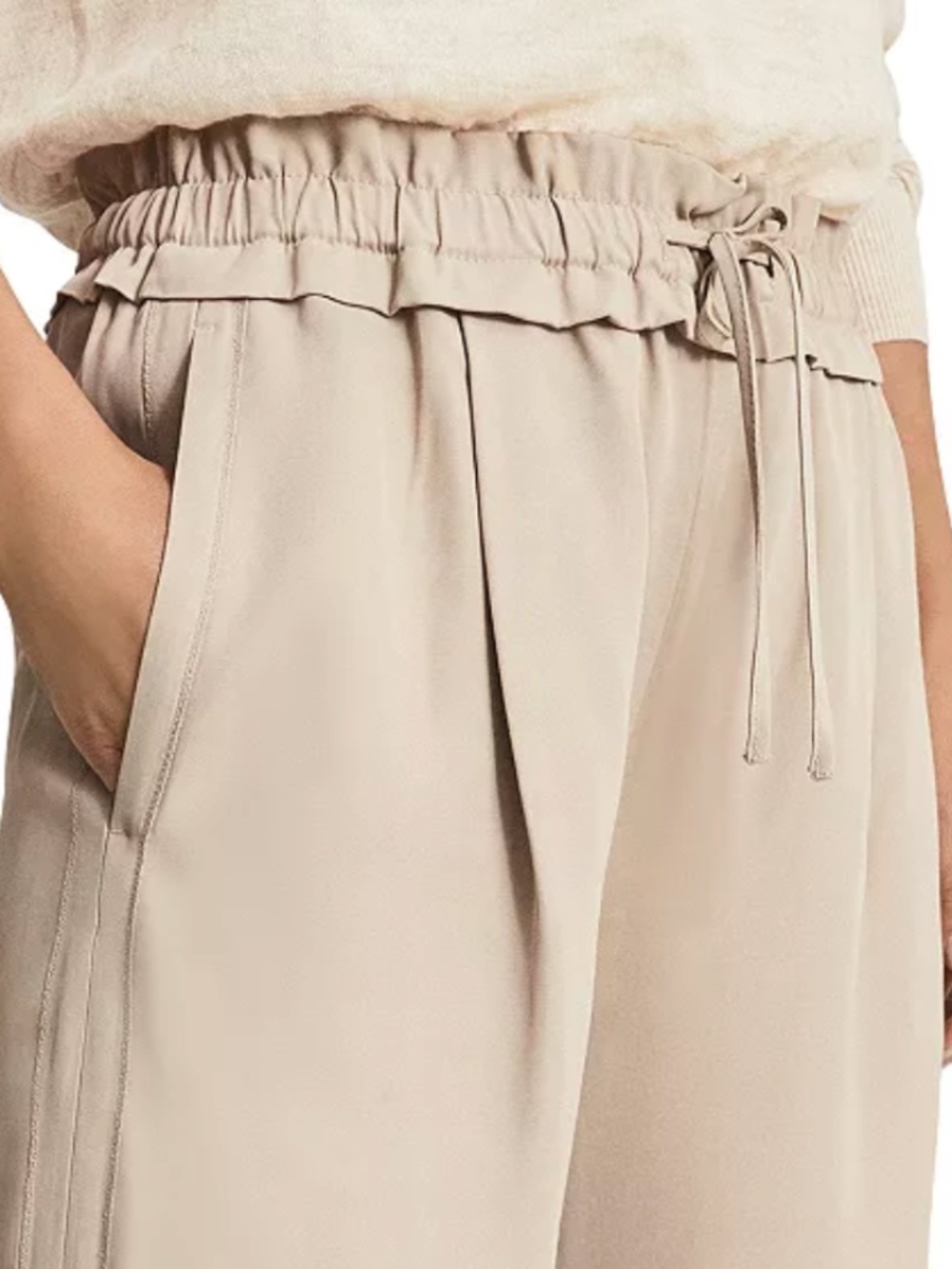Reiss | Odin Wide Leg (Beige) Trousers | UK 10 / US 6 / EU 38 / S